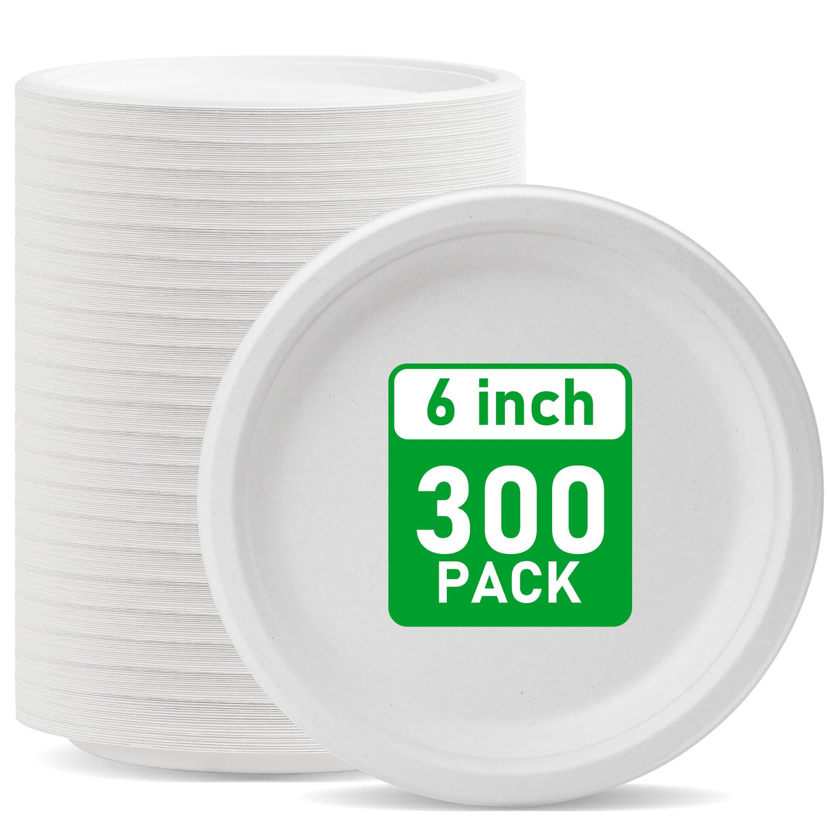 RACETOP Compostable Paper Plates - Heavy Duty Biodegradable Disposable Dinnerware