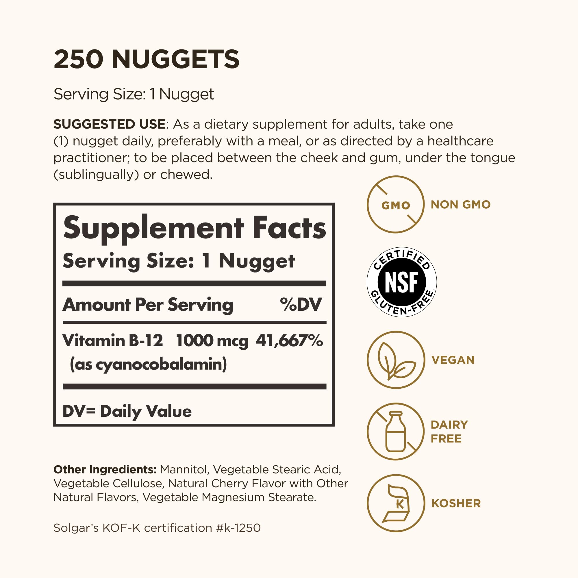 Solgar Vitamin B12 Sublingual 1000 mcg - Energy Support

