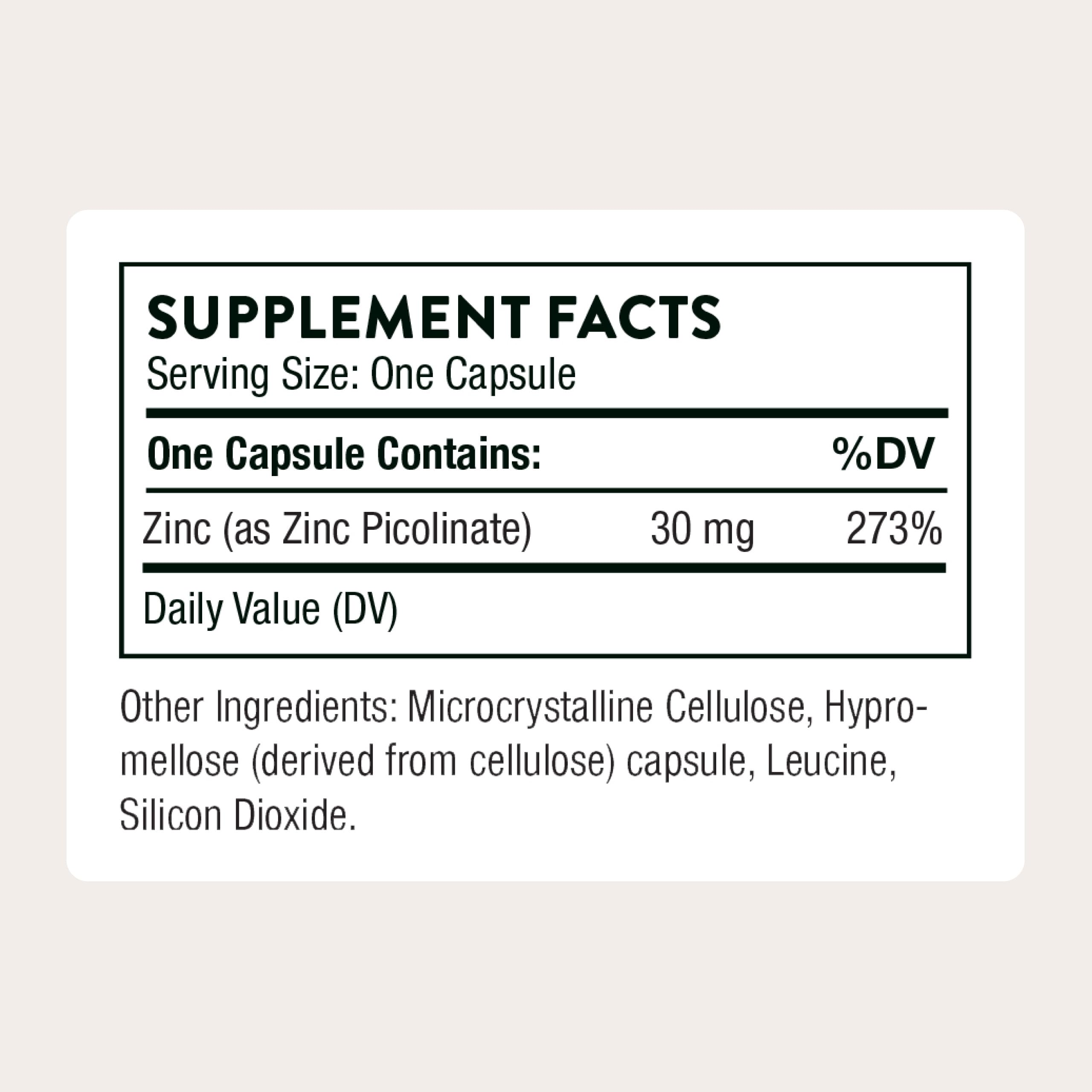 THORNE Zinc Picolinate 30 mg – Immune & Skin Health

