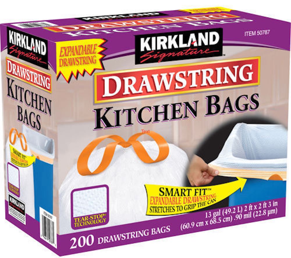 Kirkland Signature Heavy-Duty Drawstring Trash Bags - Kitchen

