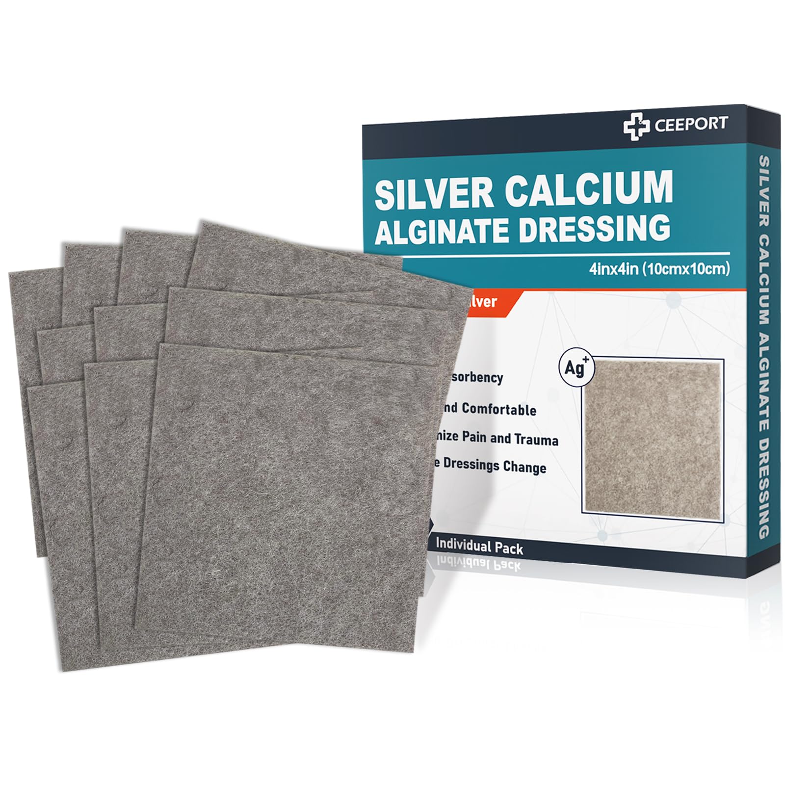 Ceeport Silver Calcium Alginate Wound Dressing Pads


