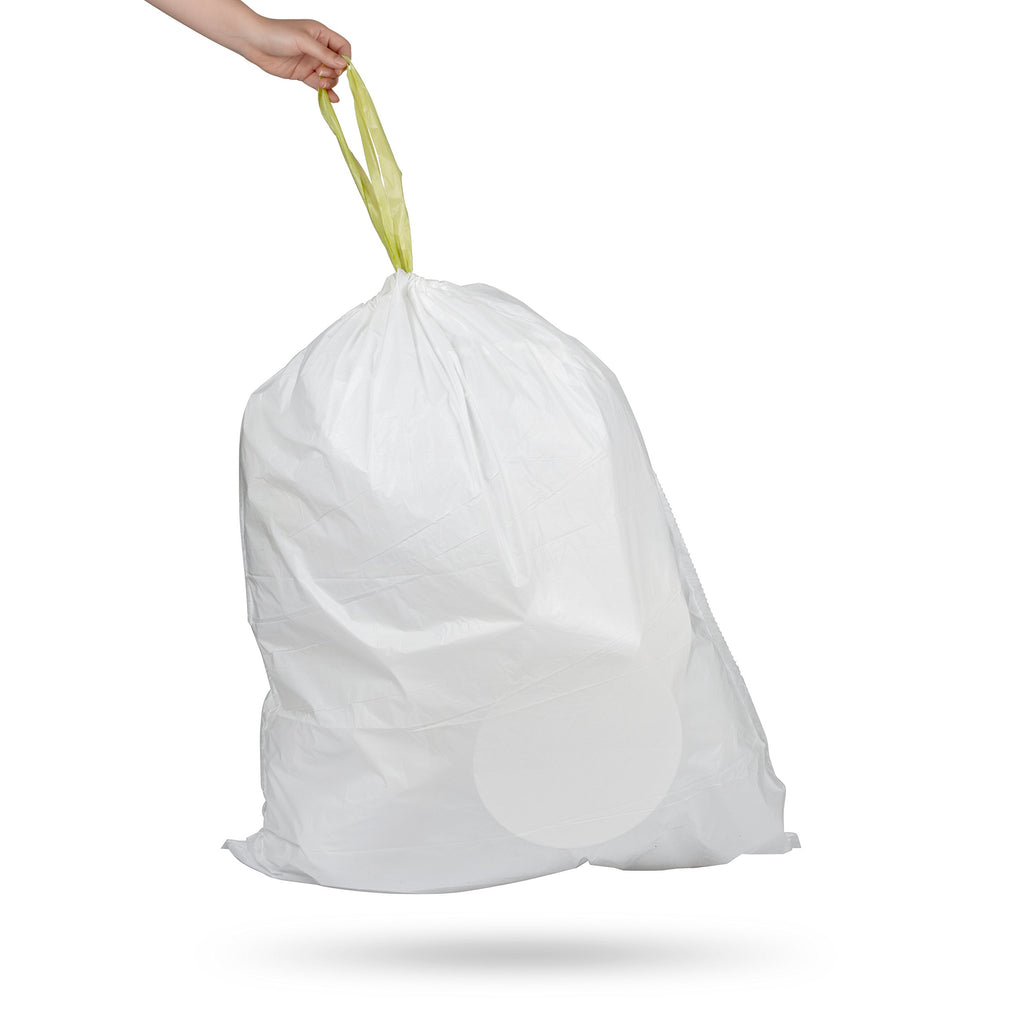 Ninestars Extra Strong White Trash Bags with Drawstring

