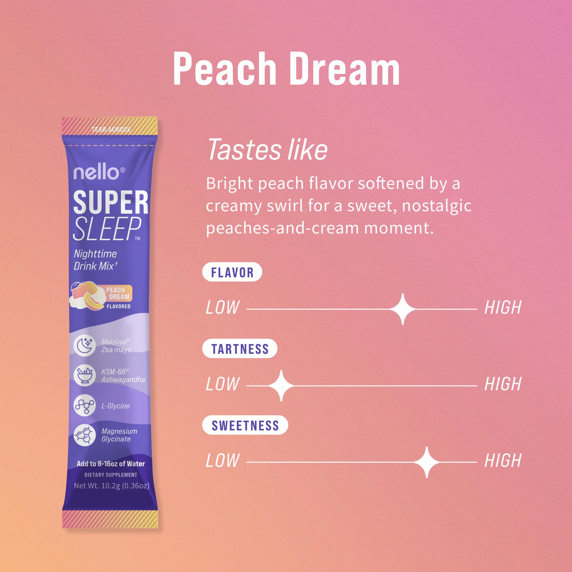 Nello Supersleep Sleep Support Drink Mix | Peach Dream

