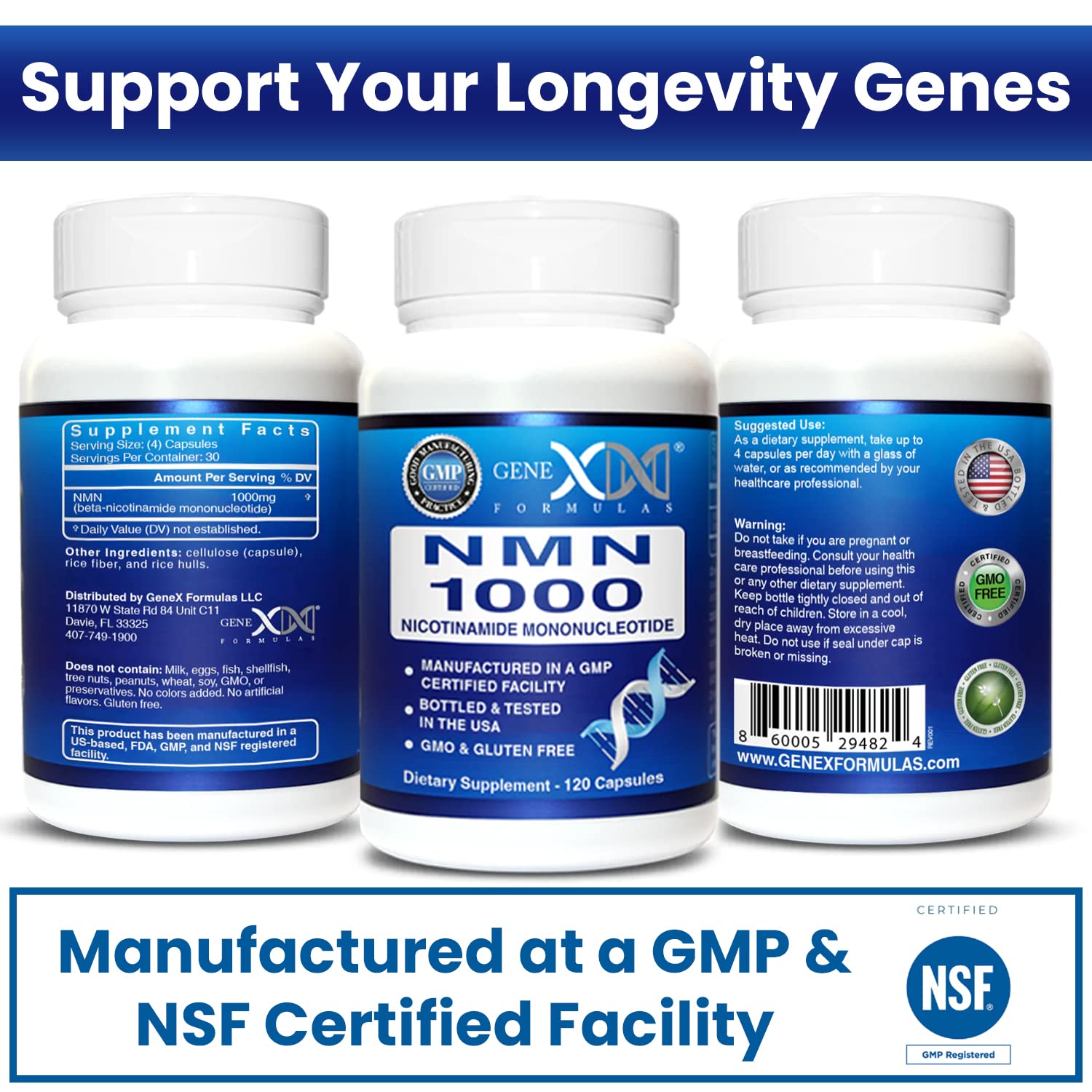 Genex NMN 1000mg Capsules for NAD+ Support

