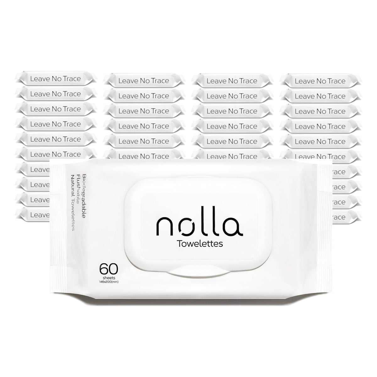 Nolla Flushable Wipes - Plant-Based Biodegradable Wet Wipes
