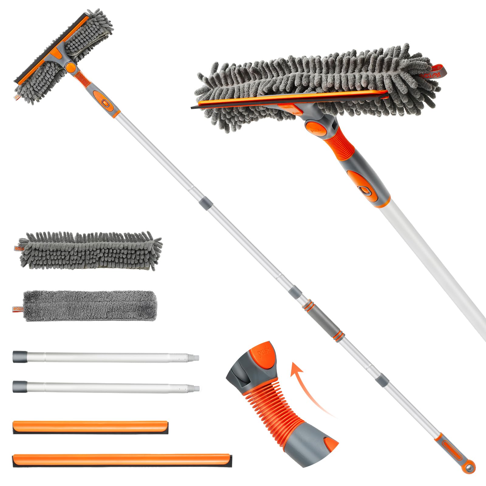 Window Cleaning Tool by Eazer 2-in-1 Rotatable Extension Pole

