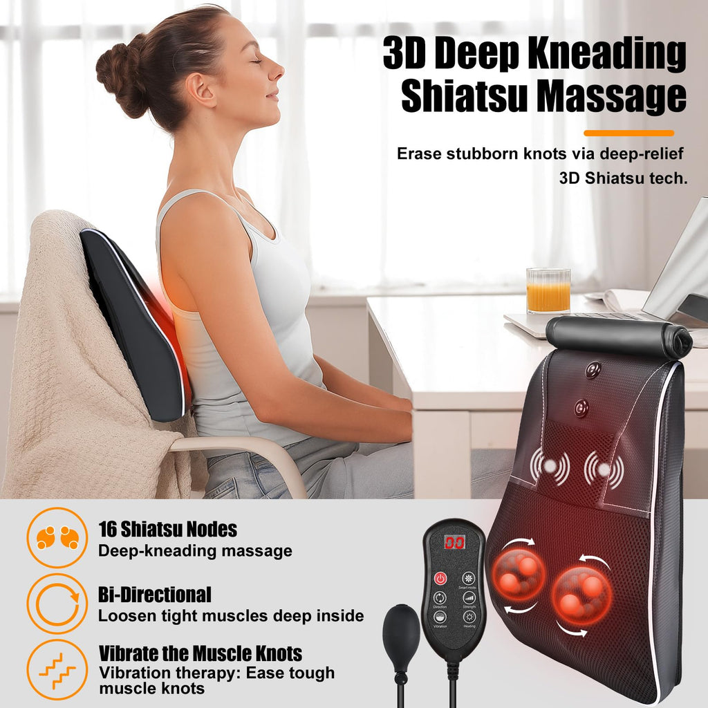 Hlthsky Shiatsu Neck & Back Massager with Heat

