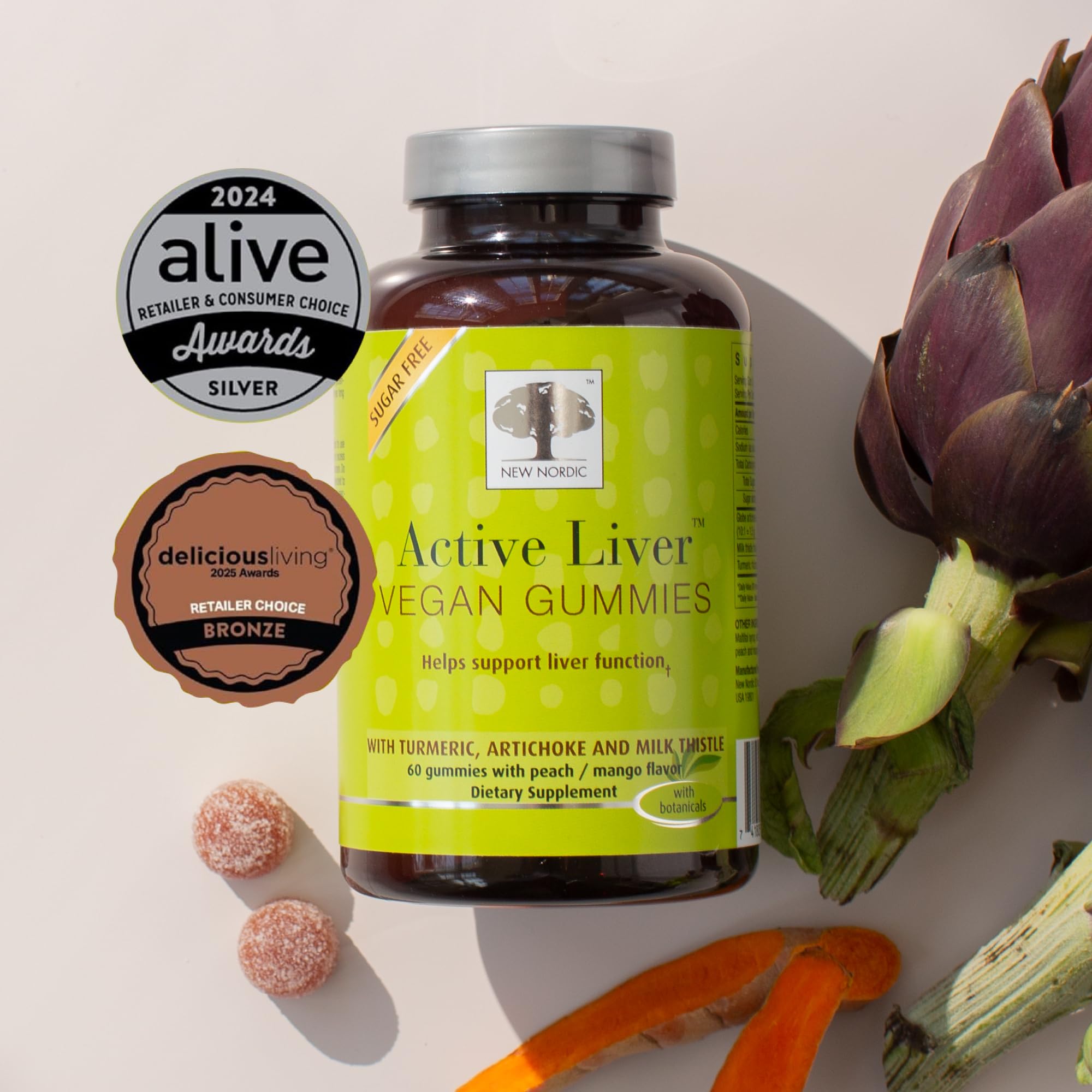 New Nordic Active Liver Gummies | Milk Thistle and Turmeric

