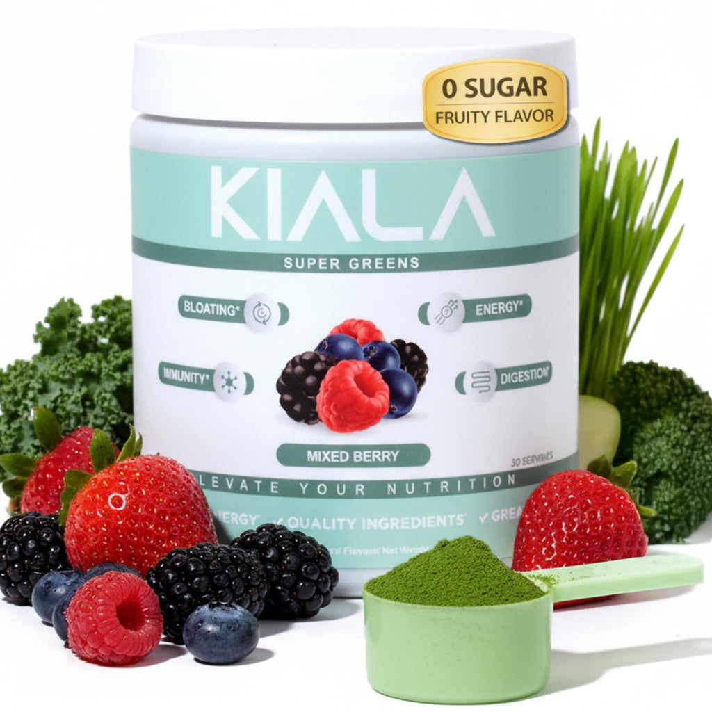 Kiala Nutrition Super Greens Powder Spirulina Chlorella for Digestion & Immunity
