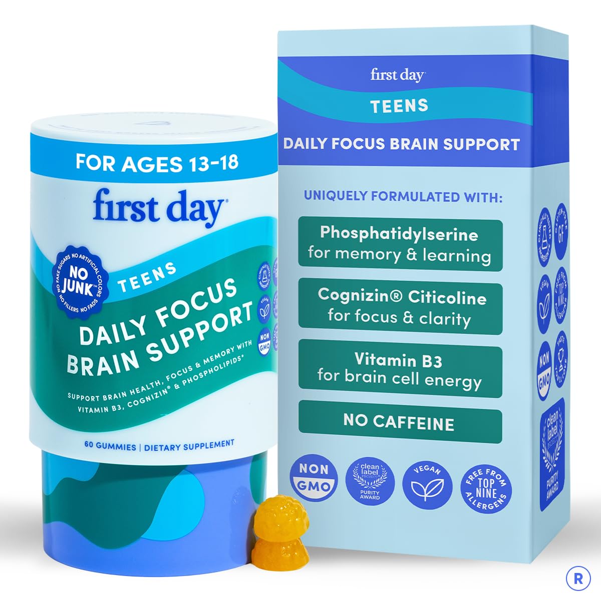 Brain Support Gummies with Cognizin Citicoline, Vitamin B3


