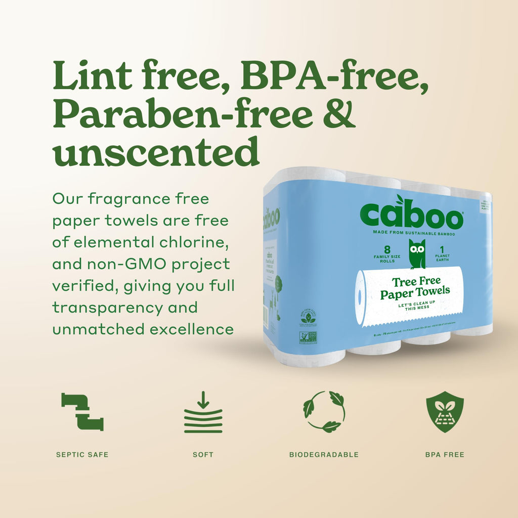 Caboo Bamboo Paper Towels - 2-Ply Eco Friendly

