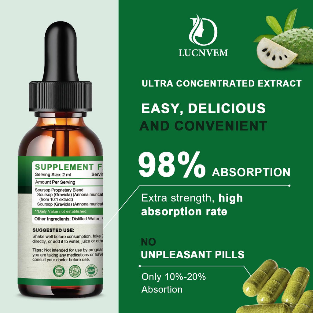 Organic Soursop Graviola Liquid Drops for Immune Support

