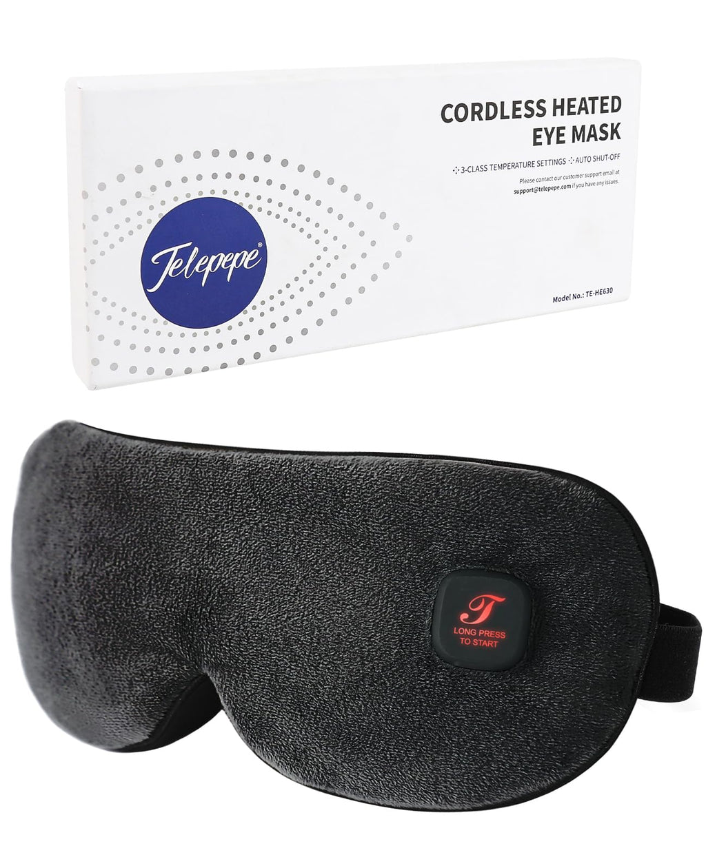 Telepepe Heated Eye Mask Cordless with Rechargeable Battery and Washable Cover
