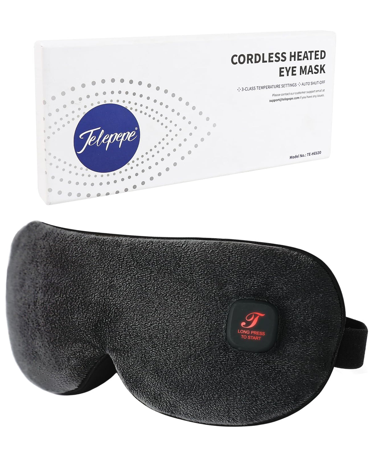 Telepepe Heated Eye Mask Cordless with Rechargeable Battery and Washable Cover