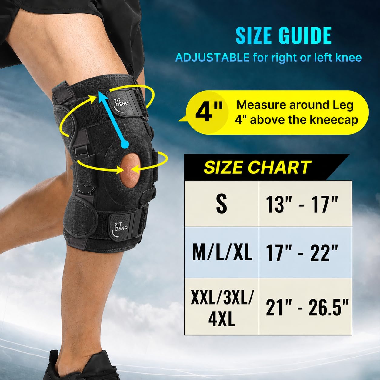 Fit Geno ReActive+ Hinged Knee Brace for Meniscus Tear

