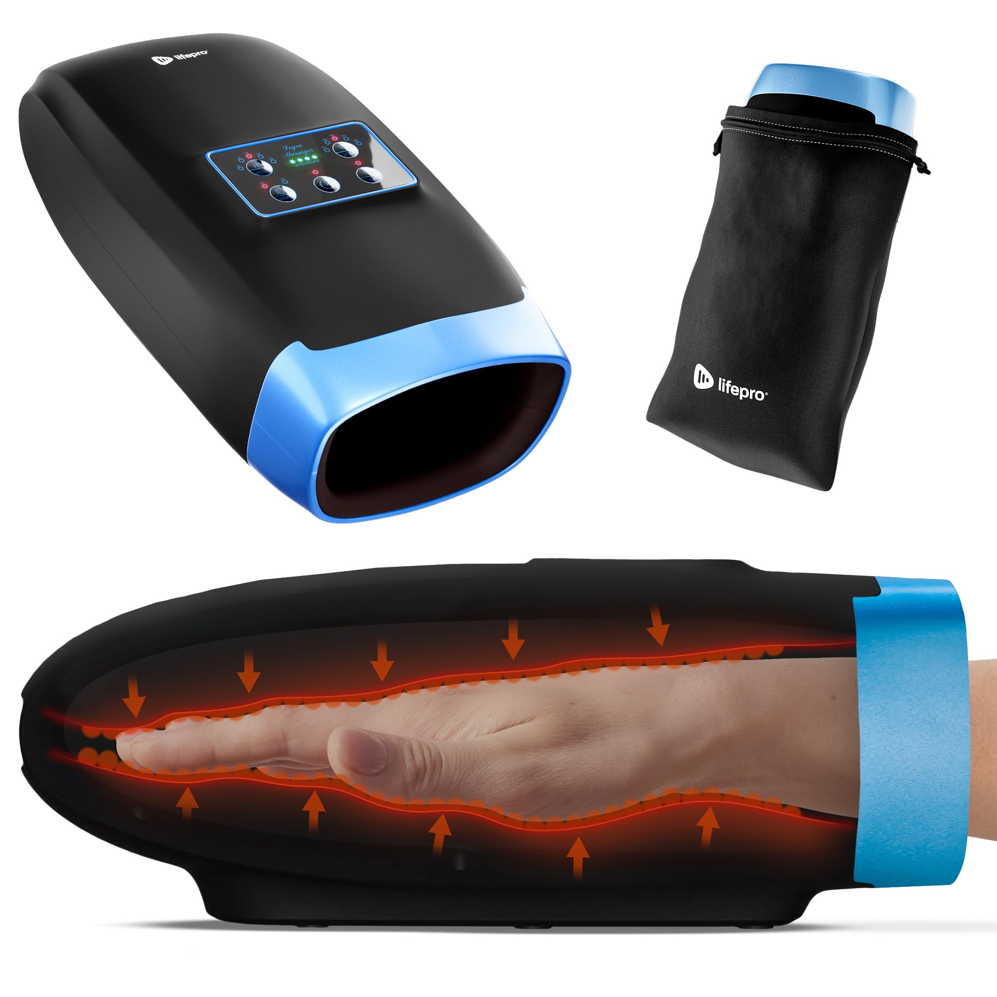 LifePro Legra Hand Massager with Heat and Compression


