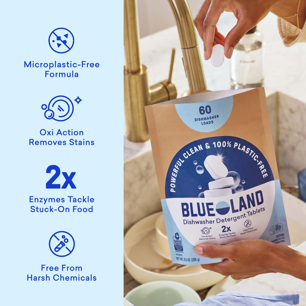 BLUELAND Plastic-Free Dishwasher Detergent Tablets

