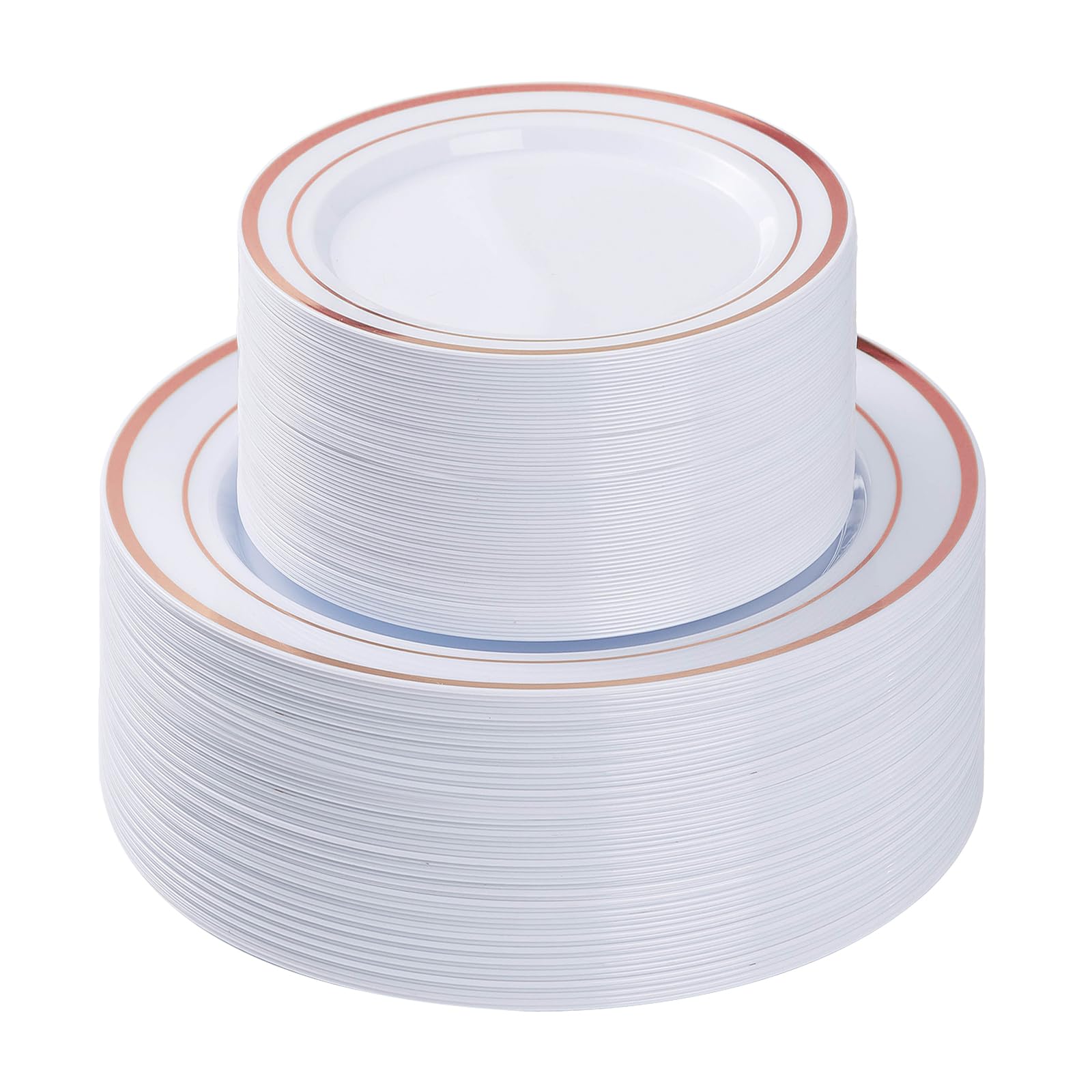 BESTVIP Disposable Plastic Plates Set for Parties - Dinner and Dessert Plates