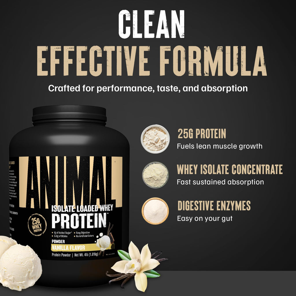 Animal Whey Isolate Protein Powder - 25g Protein

