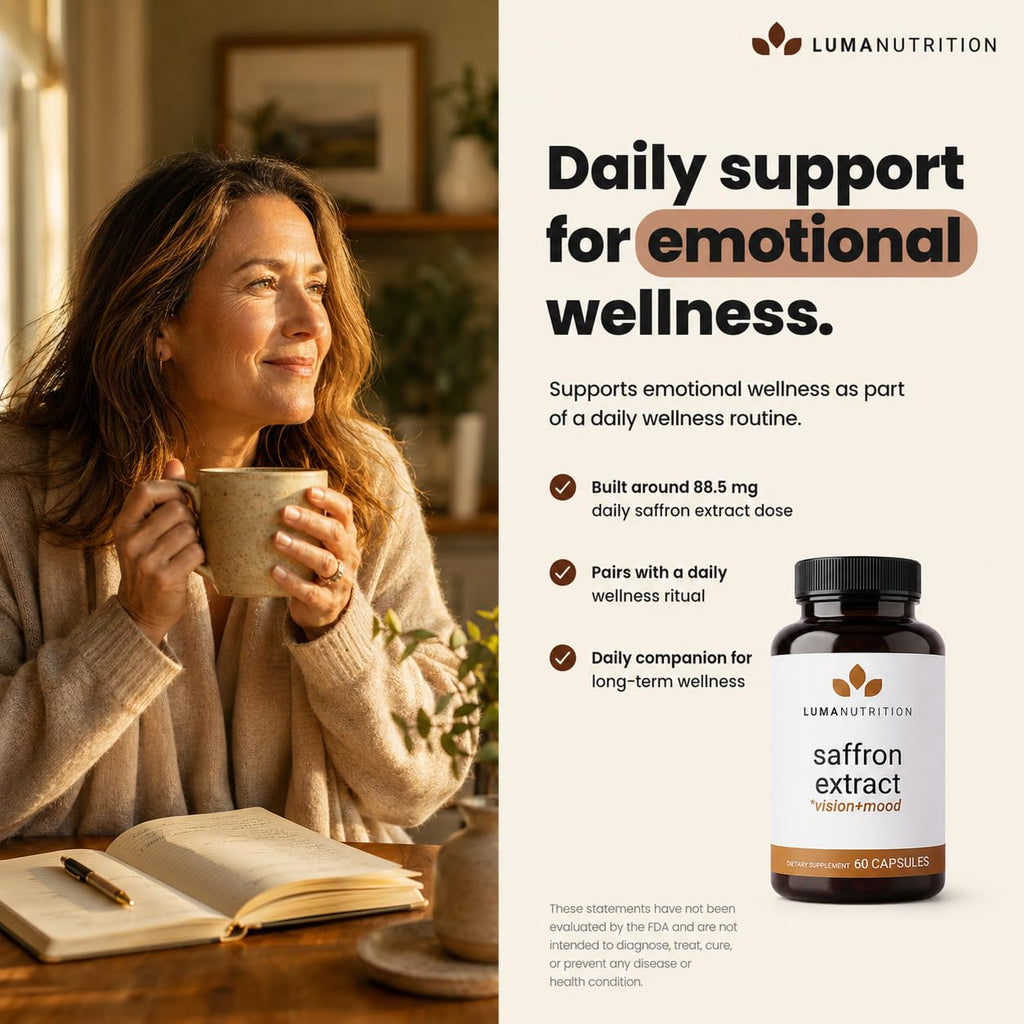 Luma Nutrition Saffron Extract Capsules | Mood & Eye Support

