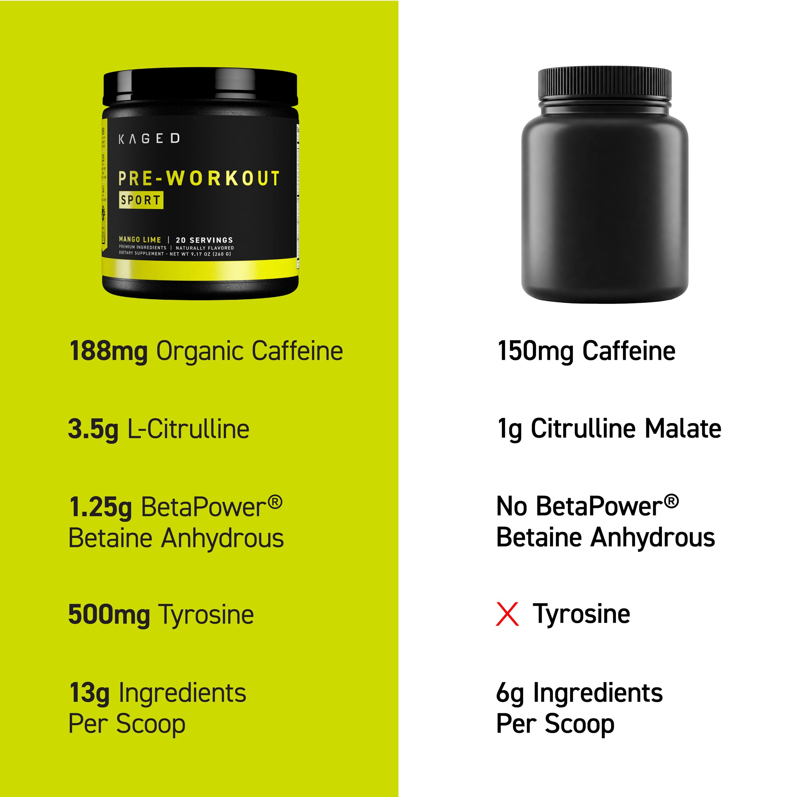 Kaged Sport Pre-Workout Powder | Performance Formula

