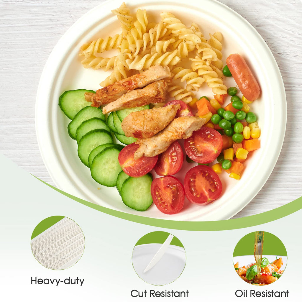 ECOLipak Compostable Heavy-Duty Paper Plates

