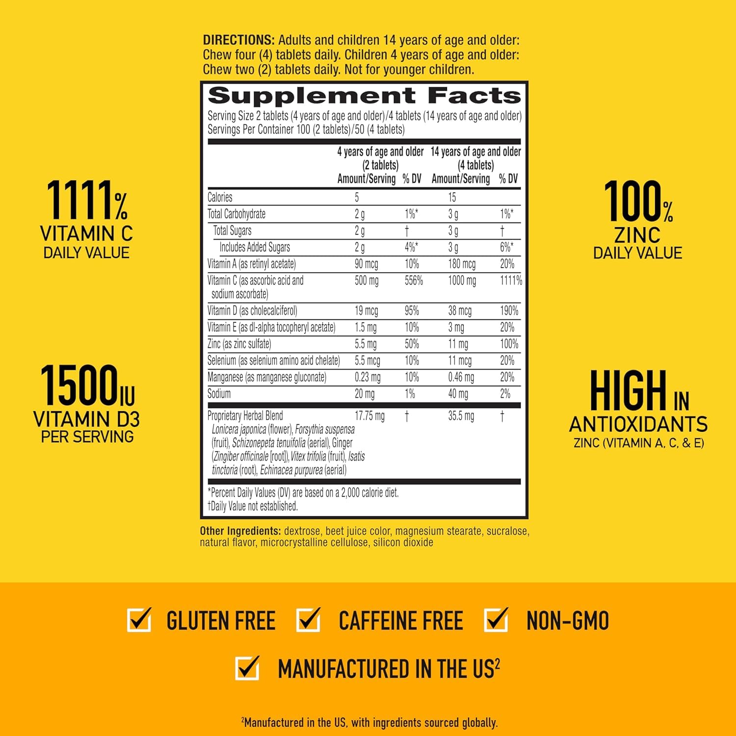 Airborne Vitamin C + Zinc Immune Support Chewables


