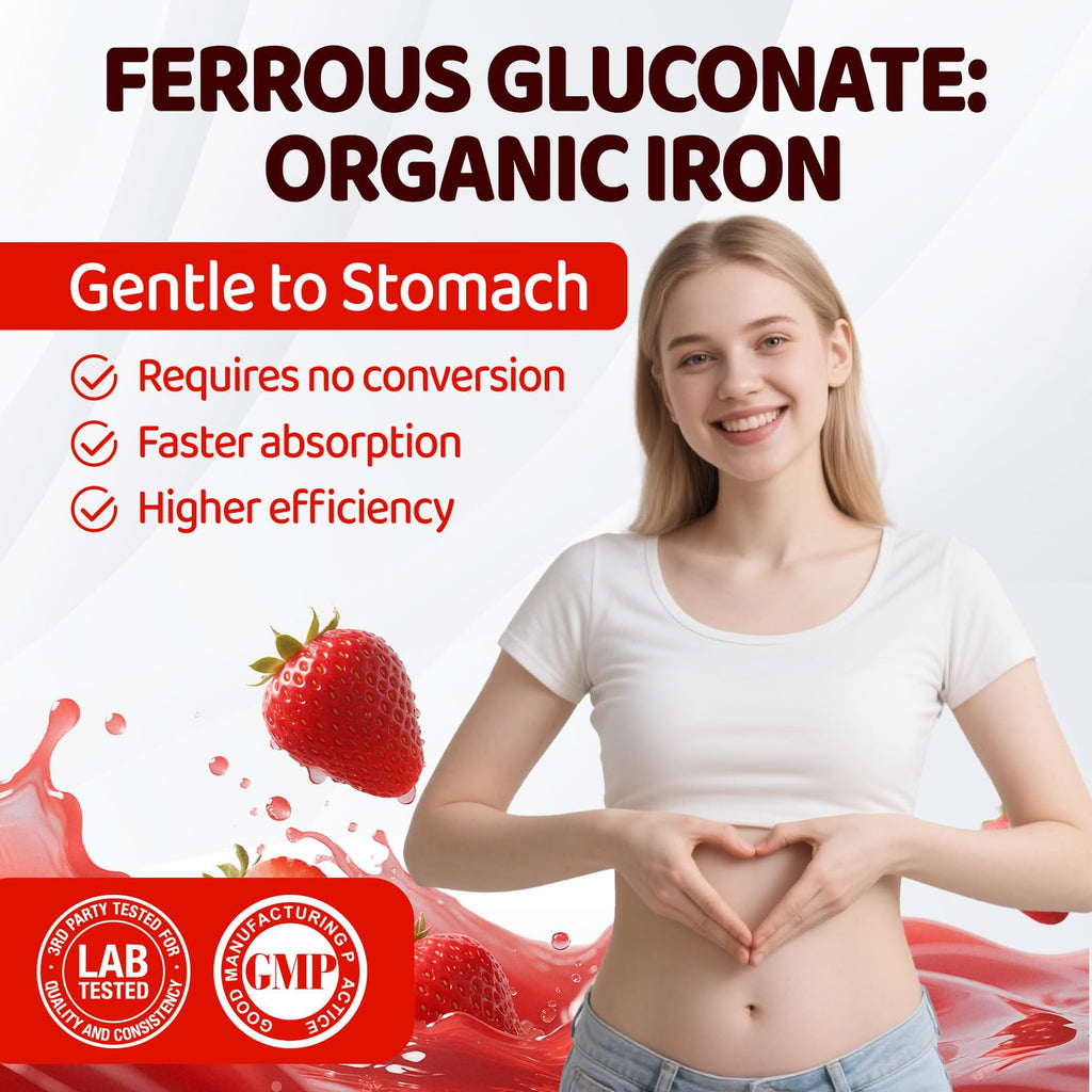 Iron Gummies for Women and Teens | Ferrous Gluconate 324 mg


