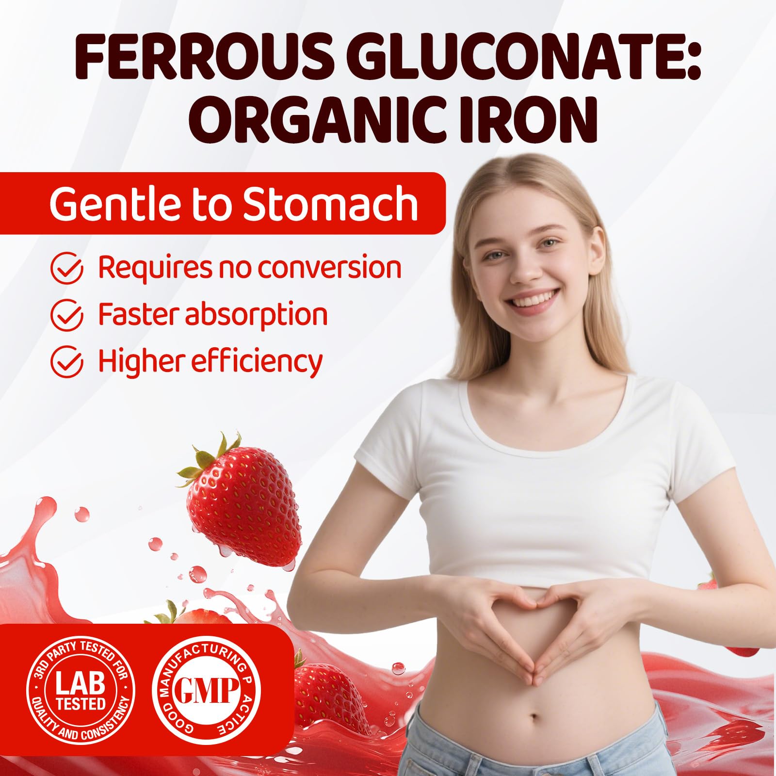 Iron Gummies for Women and Teens | Ferrous Gluconate 324 mg

