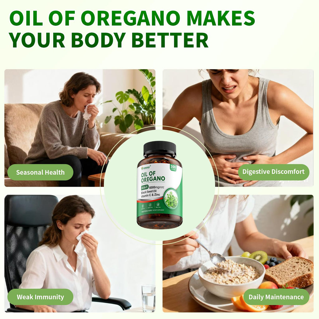 PWERD Oregano Oil Softgels with Black Seed for Immune Support

