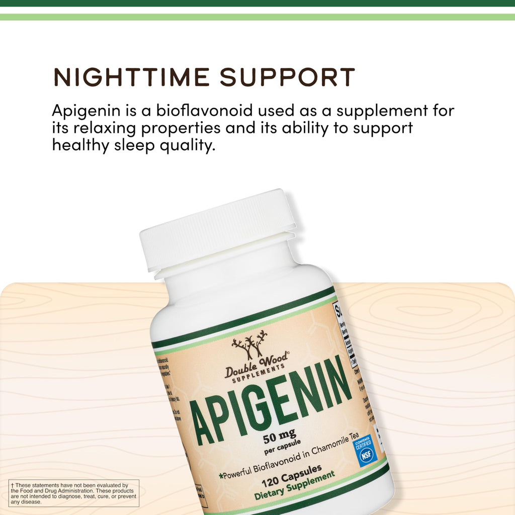Apigenin Supplement by Double Wood - Relaxation Support

