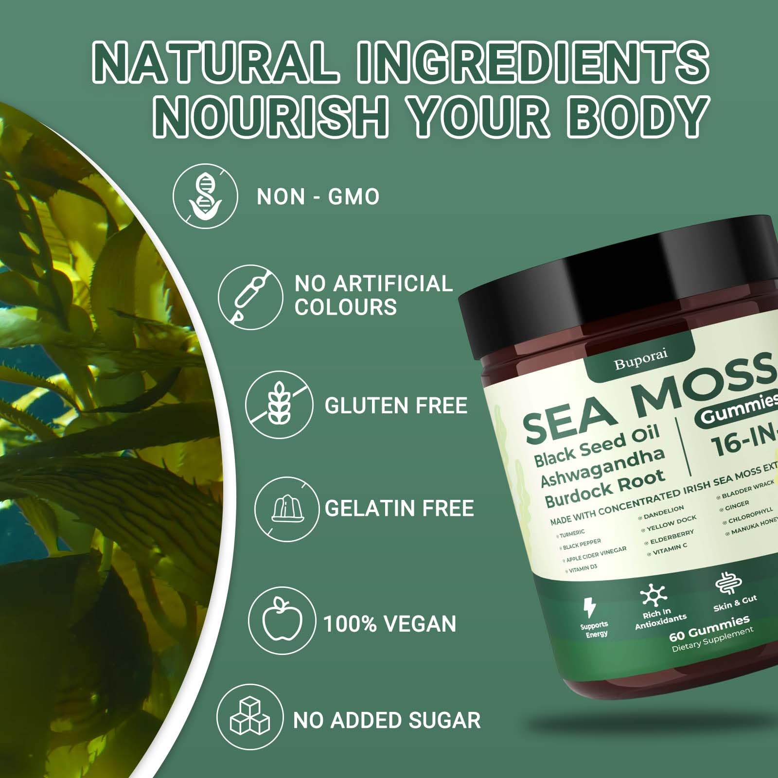 Sea Moss Gummies with Bladderwrack – Immune & Digestion

