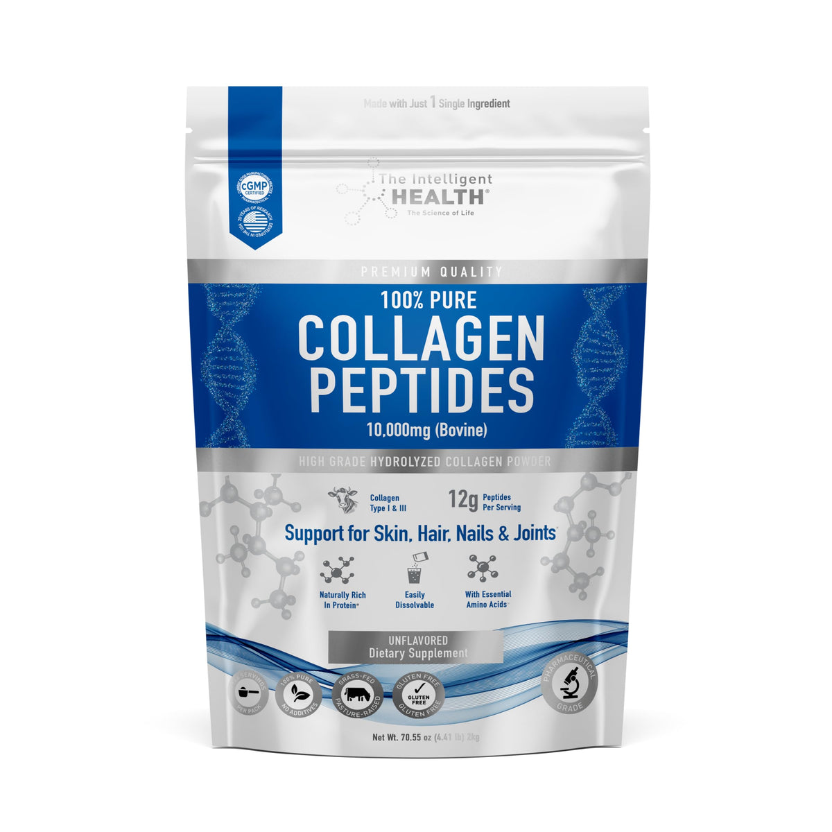 Intelligent Health Collagen Peptides Powder – Hydrolyzed Type I & III
