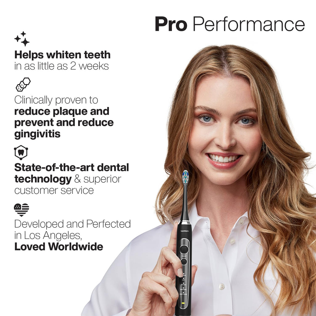 Aquasonic Black Series Electric Toothbrush | 5 Modes

