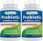 Best Naturals Probiotic 10 Strains & 30 Billion CFU Vegetarian Capsules - Shelf Stable