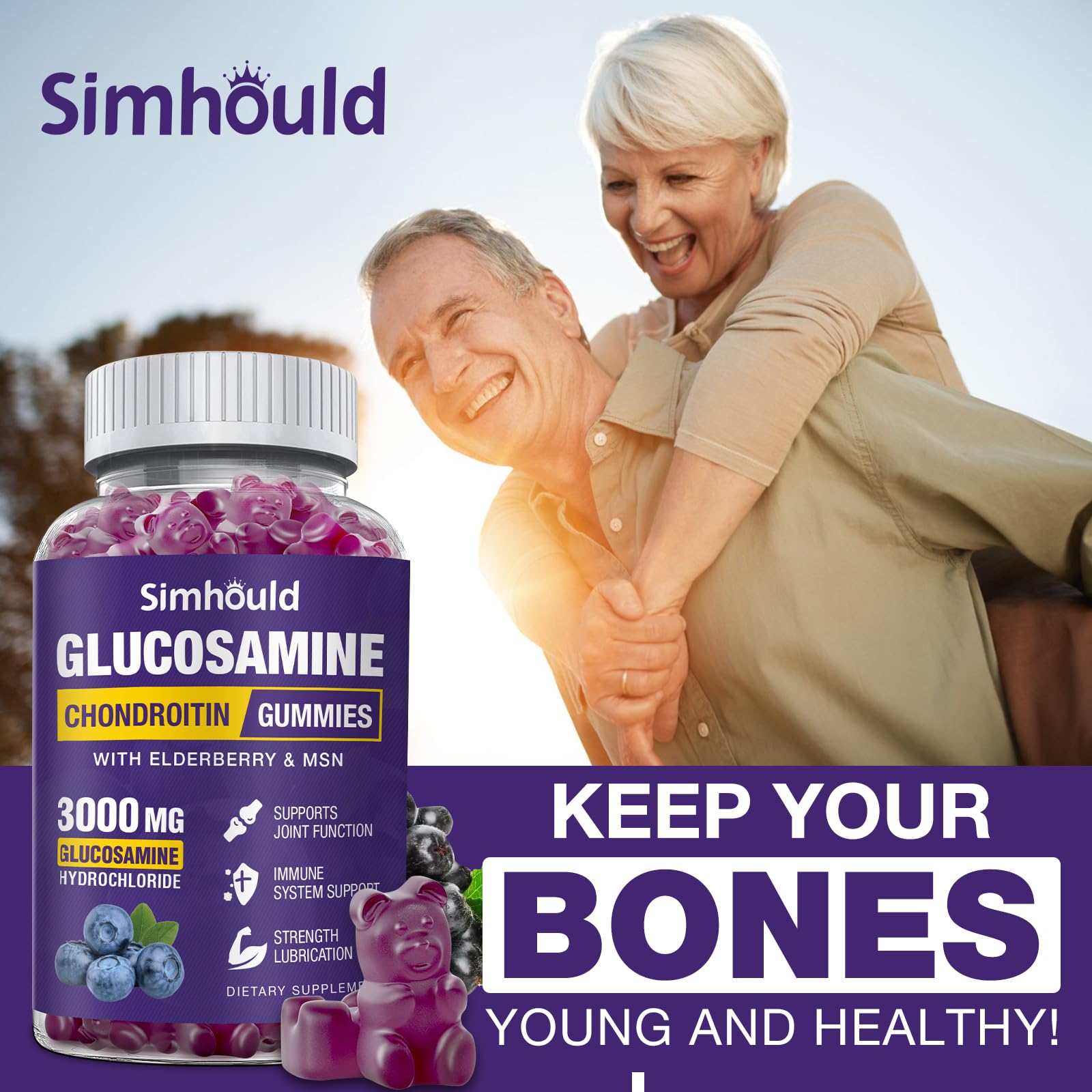 Simhould Glucosamine Chondroitin Gummies – Joint Support

