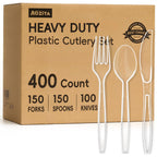 Heavy-Duty Plastic Cutlery Set – BPA-Free Disposable Utensils