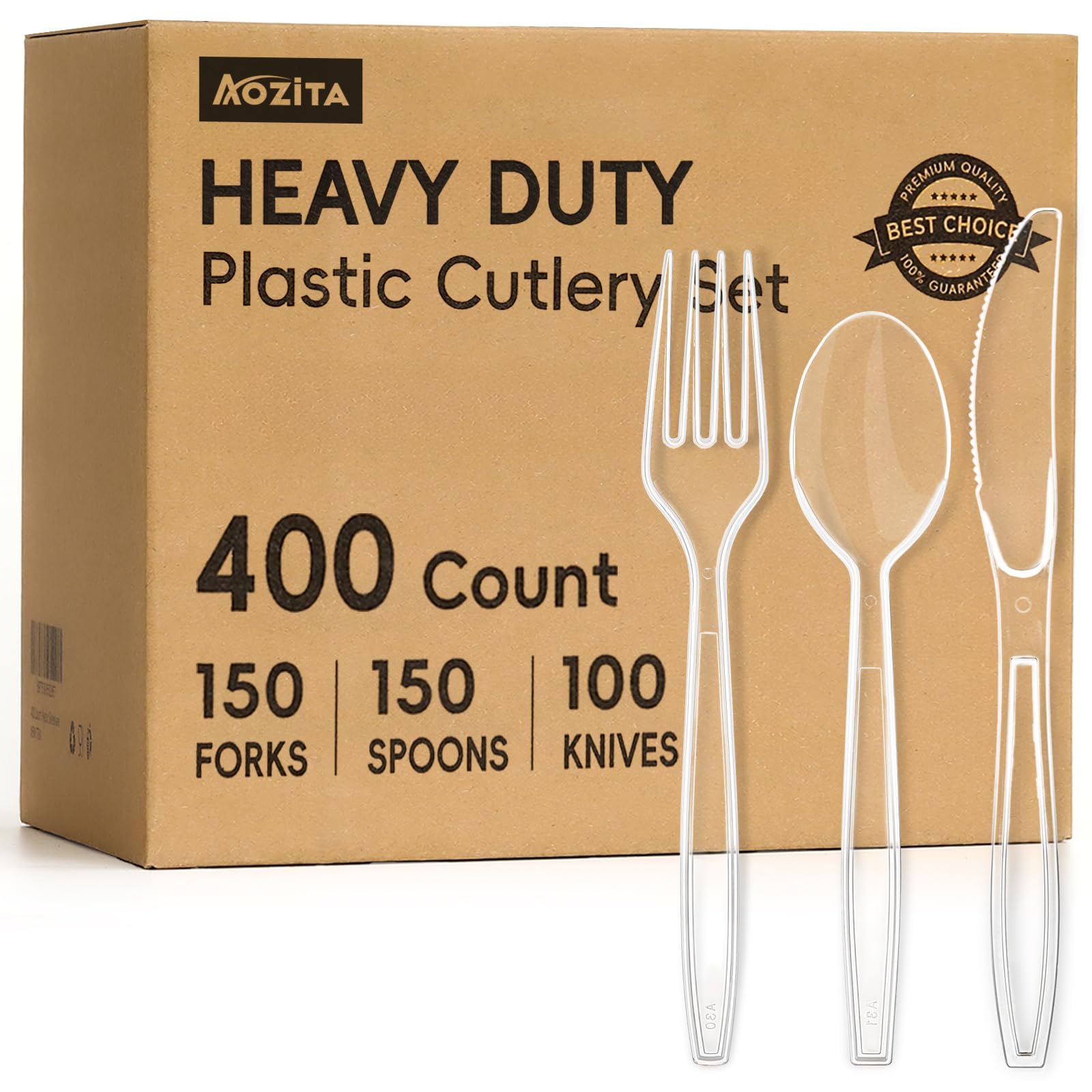 Heavy-Duty Plastic Cutlery Set – BPA-Free Disposable Utensils