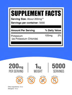 BulkSupplements Potassium Chloride Powder Salt Substitute

