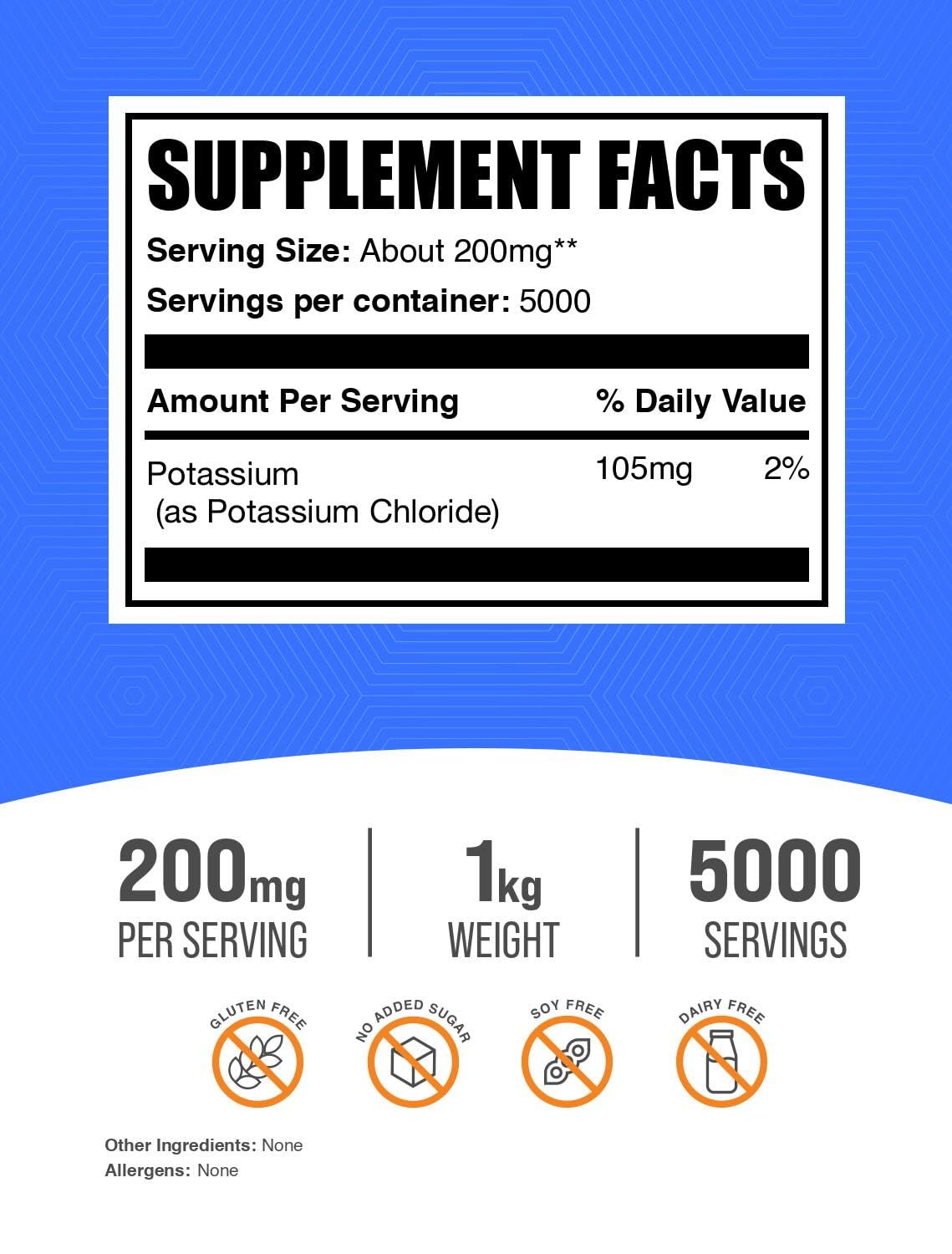BulkSupplements Potassium Chloride Powder Salt Substitute

