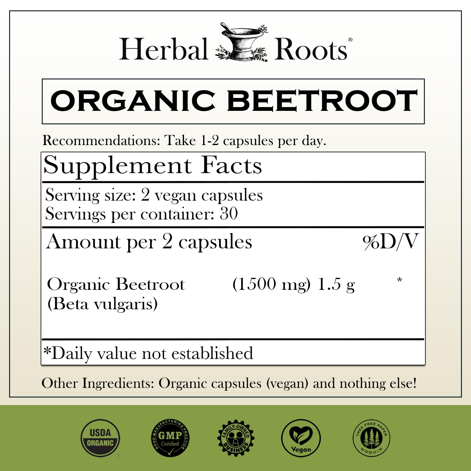Beet Root Dietary Supplement by Herbal Roots | Quality Tested

