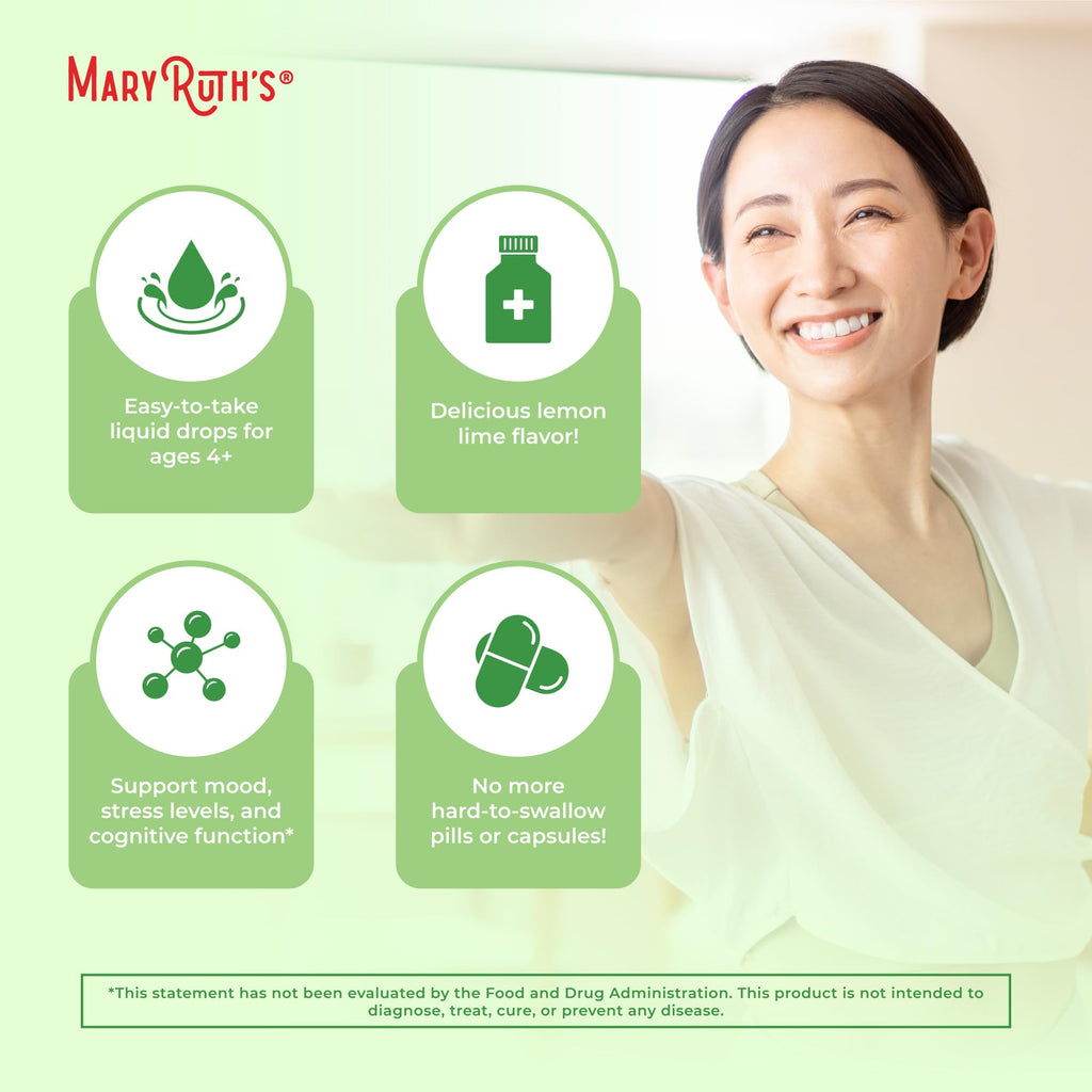 MaryRuth's L-Theanine Liquid Drops 200 mg | Mood Support

