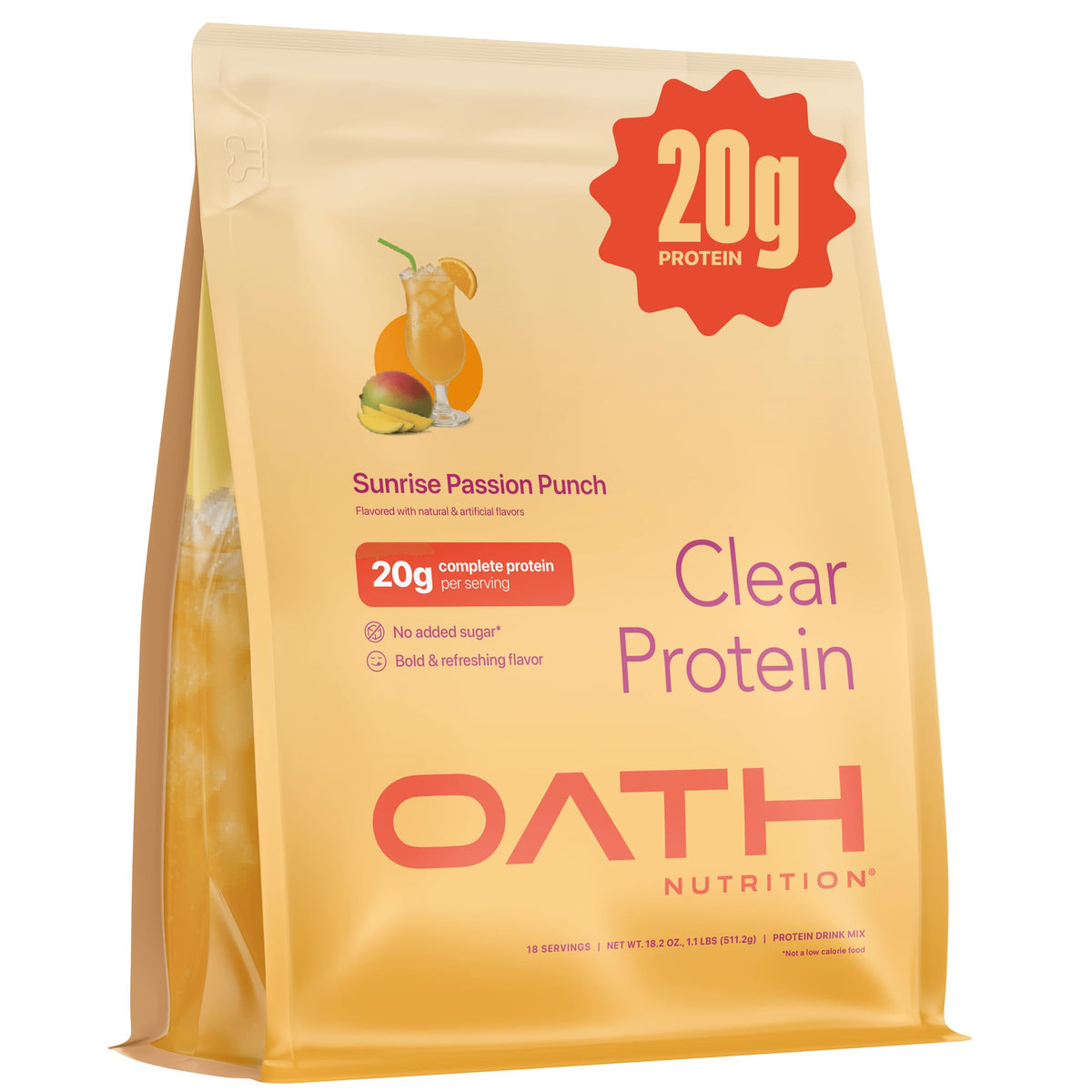 Oath Clear Whey Isolate Protein Powder - 20g Protein, No Added Sugar, Grass-Fed