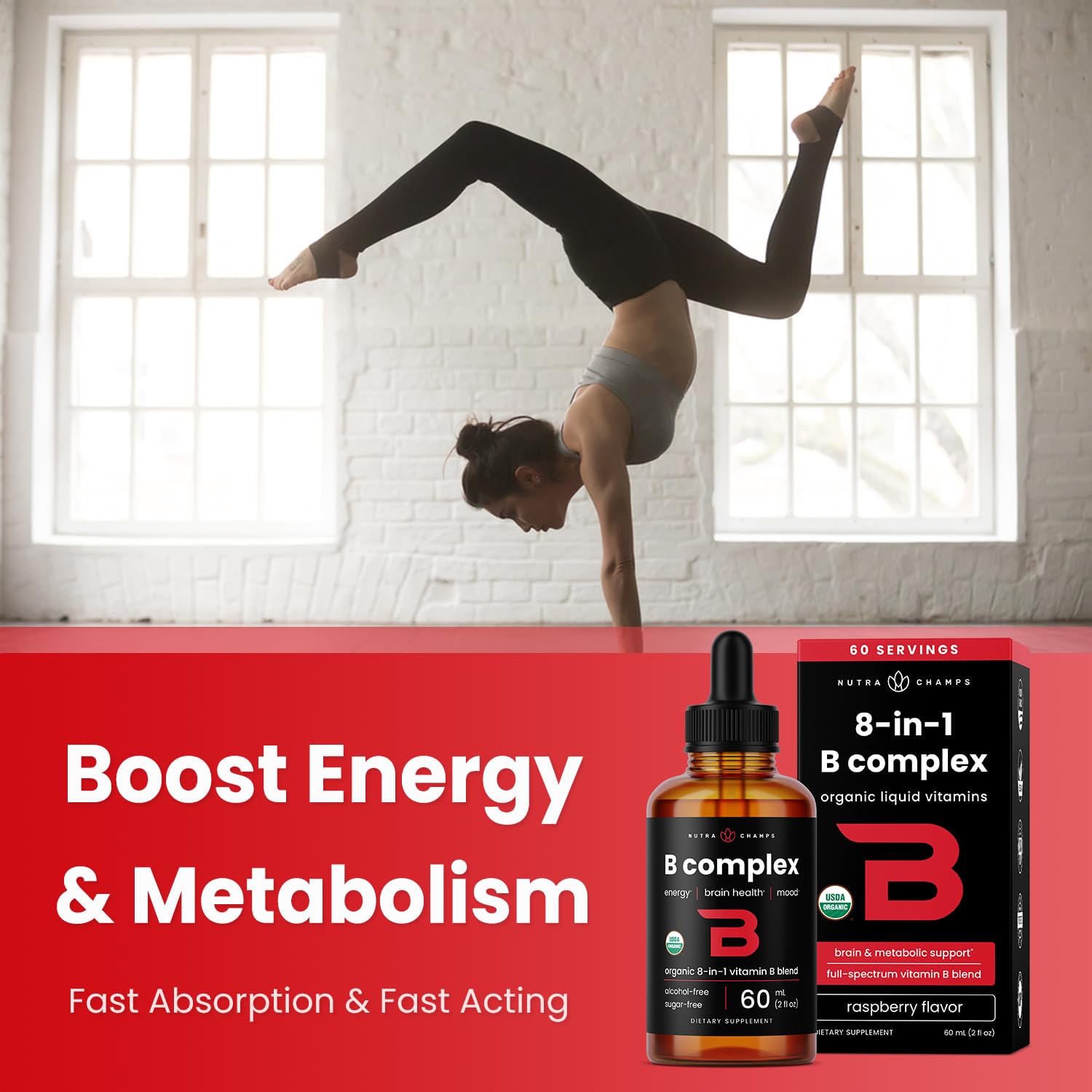 Vitamin B Complex Liquid Drops - USDA Organic B12

