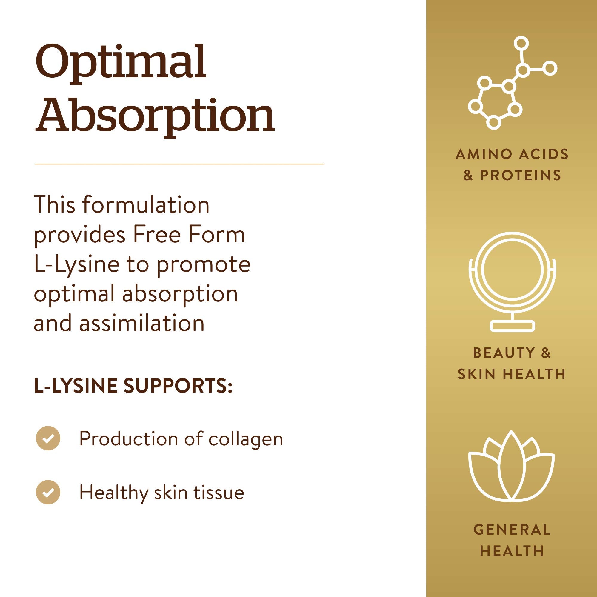 Solgar L-Lysine 1000 mg Supplement for Skin & Collagen

