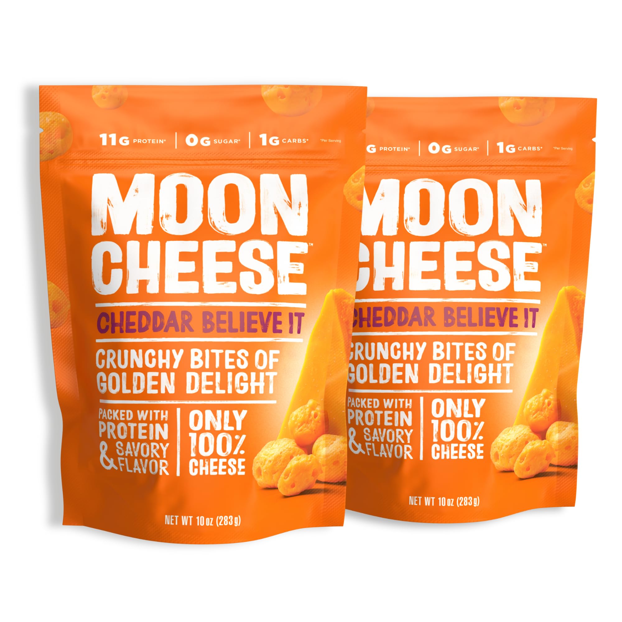 Moon Cheese Cheddar Believe It Crunchy Protein Snack

