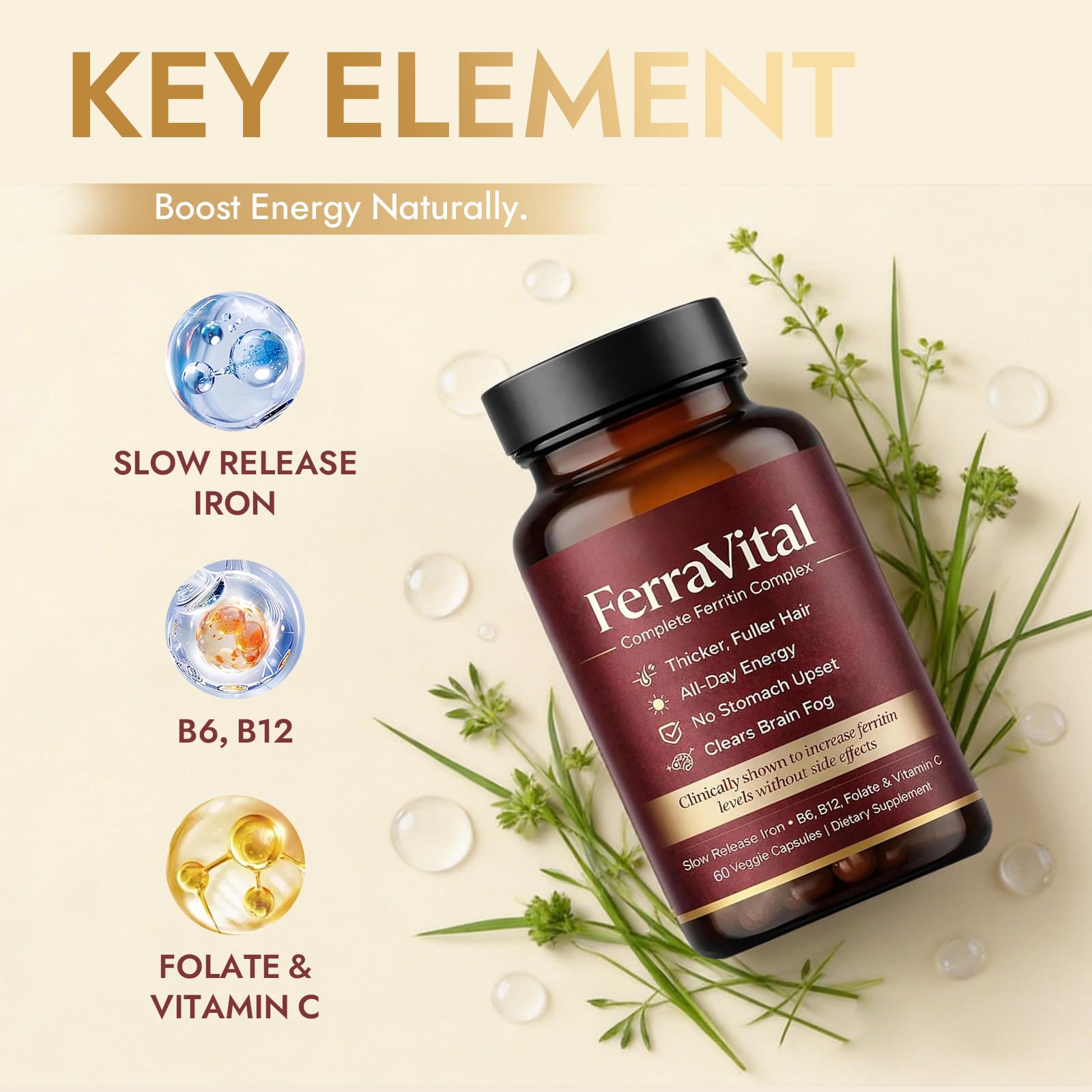 FerraVital Iron Supplement for Women Ferritin Support

