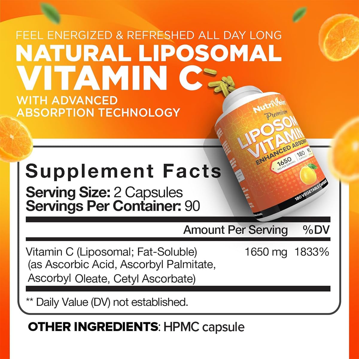 Nutrivein Liposomal Vitamin C Supplement | High Absorption

