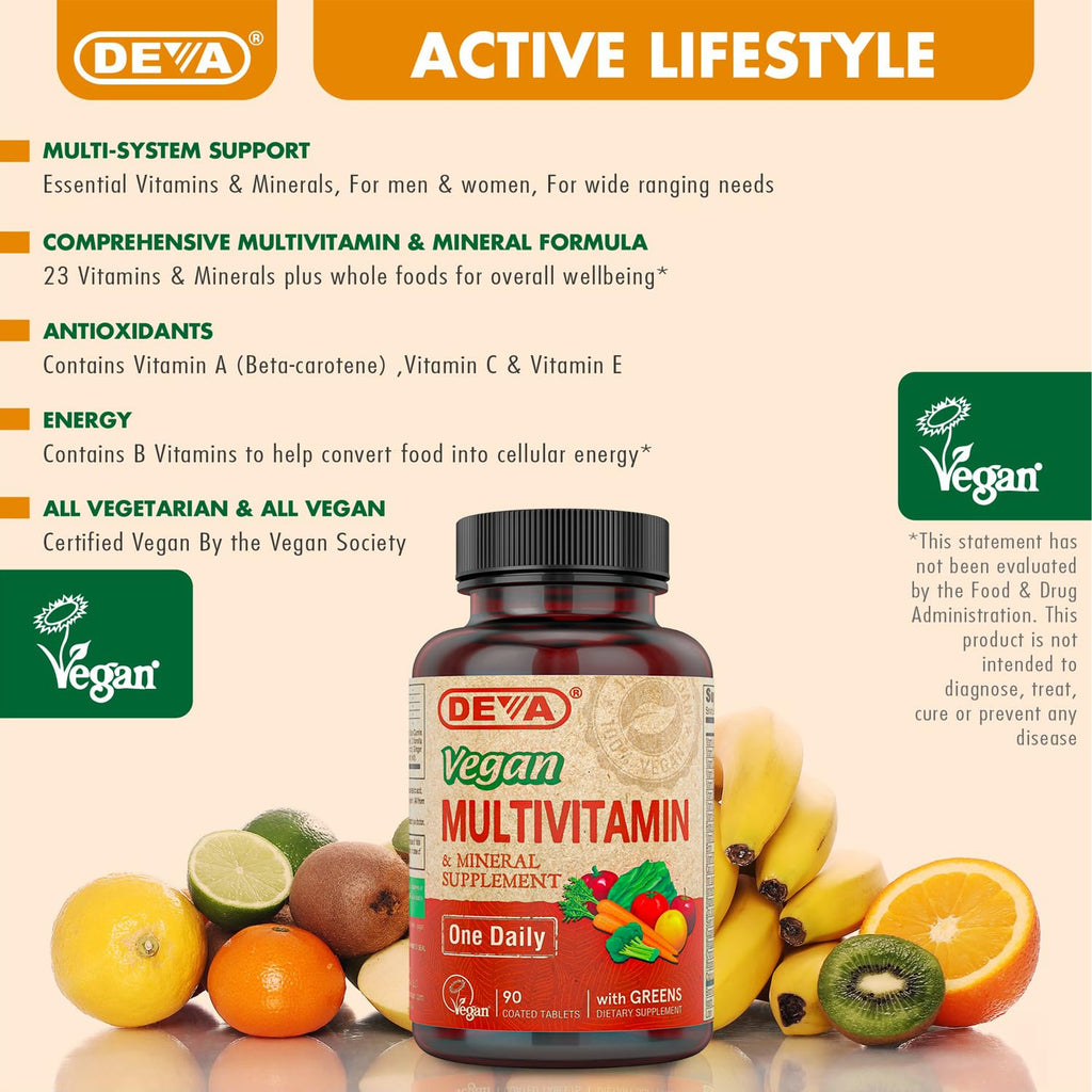 DEVA Vegan Multivitamin & Mineral with Iron | Daily Vitality


