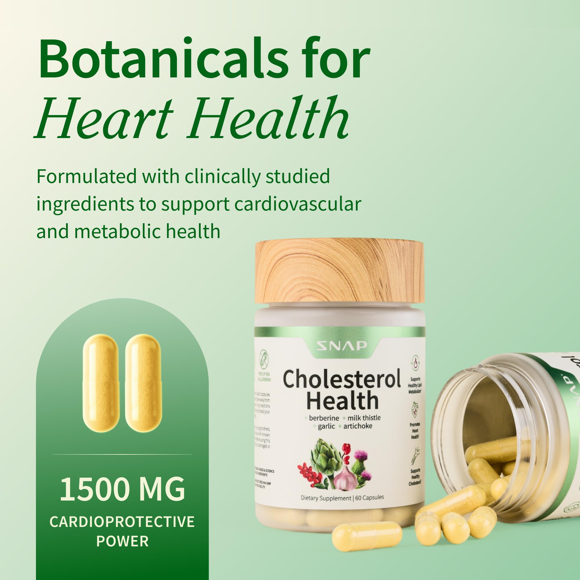 Snap Supplements Dietary Supplement for Heart & Digestion

